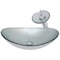 Novatto Argento Oval Glass Vessel Bathroom Sink Set, Chrome NSFC-70328031001CH - alternate 1